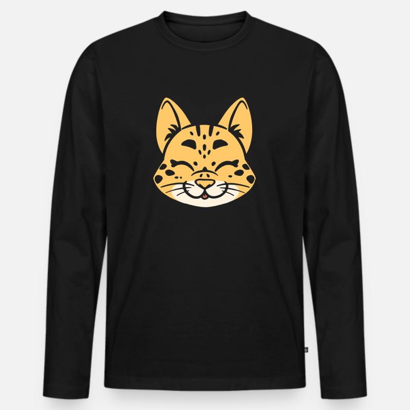 Serval - Männer Premium Bio Langarmshirt - Schwarz
