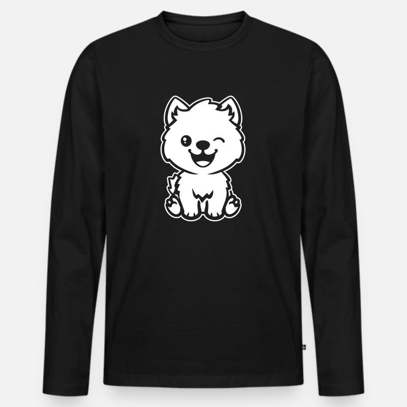 Pomsky - Männer Premium Bio Langarmshirt - Schwarz