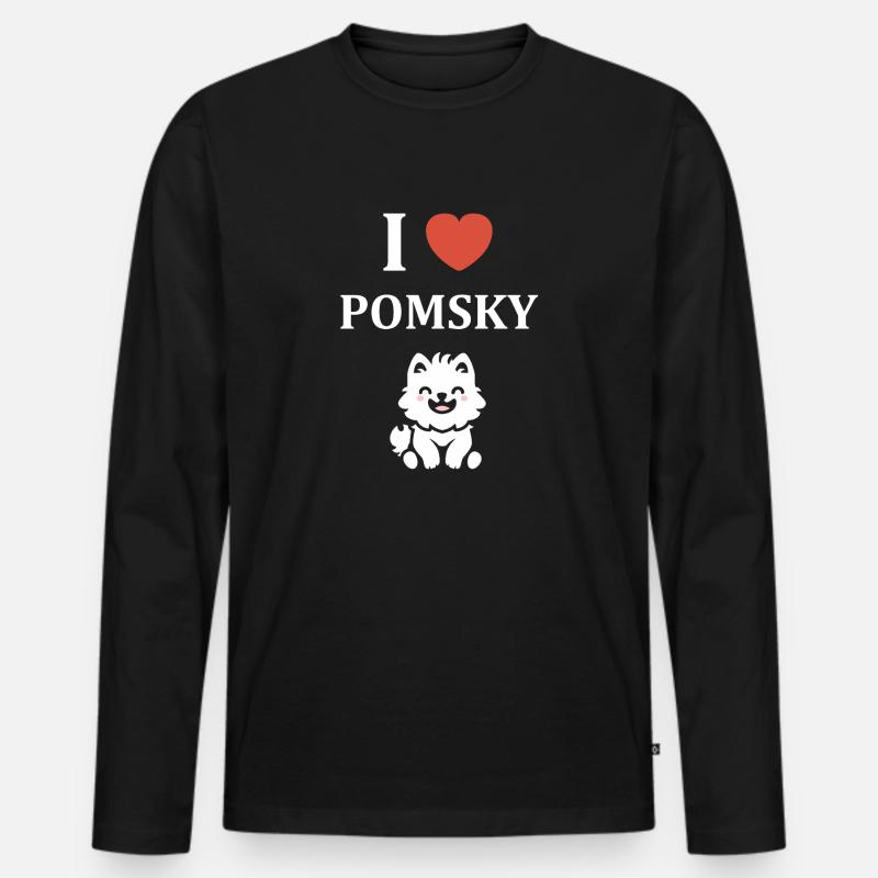 Pomsky - Männer Premium Bio Langarmshirt - Schwarz