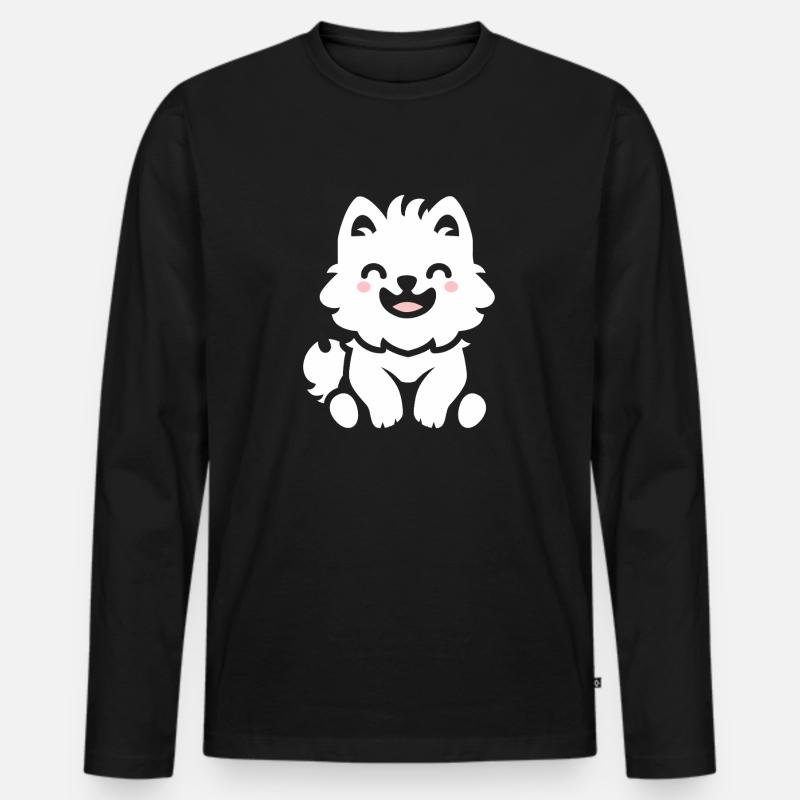 Pomsky - Männer Premium Bio Langarmshirt - Schwarz