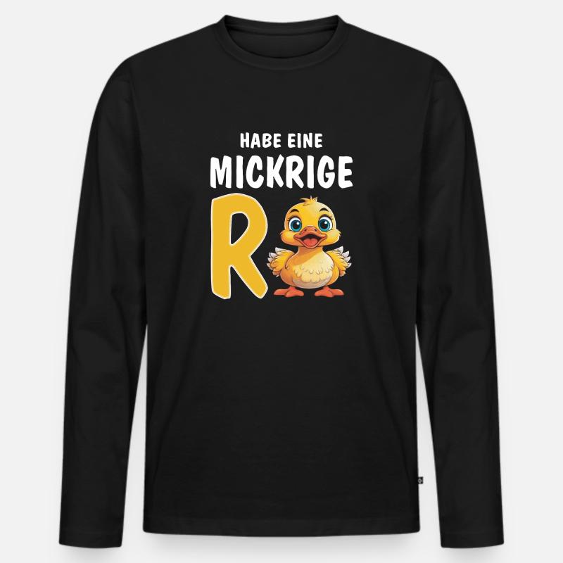 HABE EINE MICKRIGE RENTE - Männer Premium Bio Langarmshirt - Schwarz