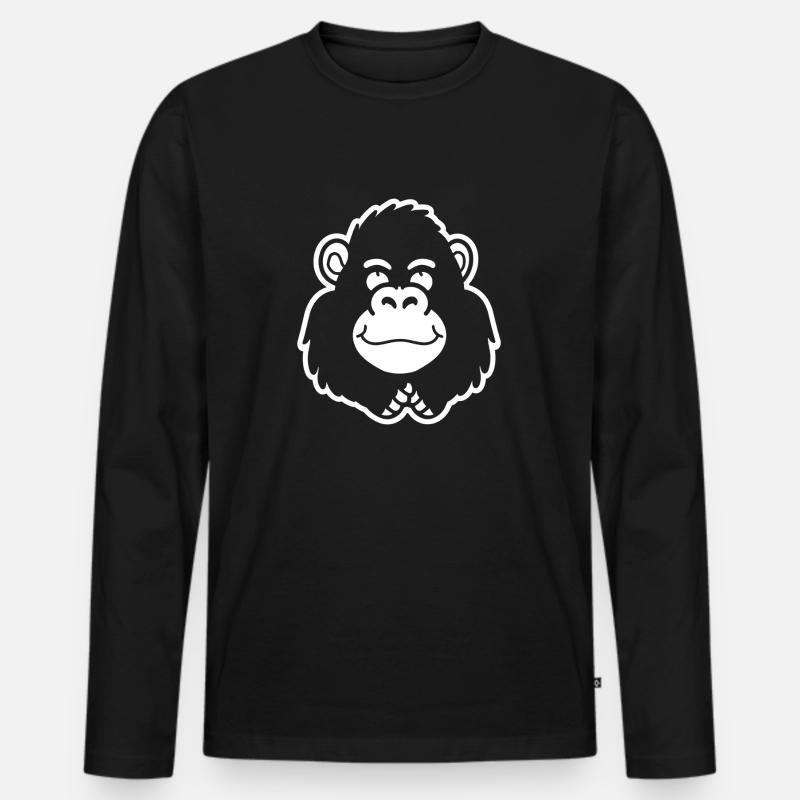 Gorilla - Männer Premium Bio Langarmshirt - Schwarz