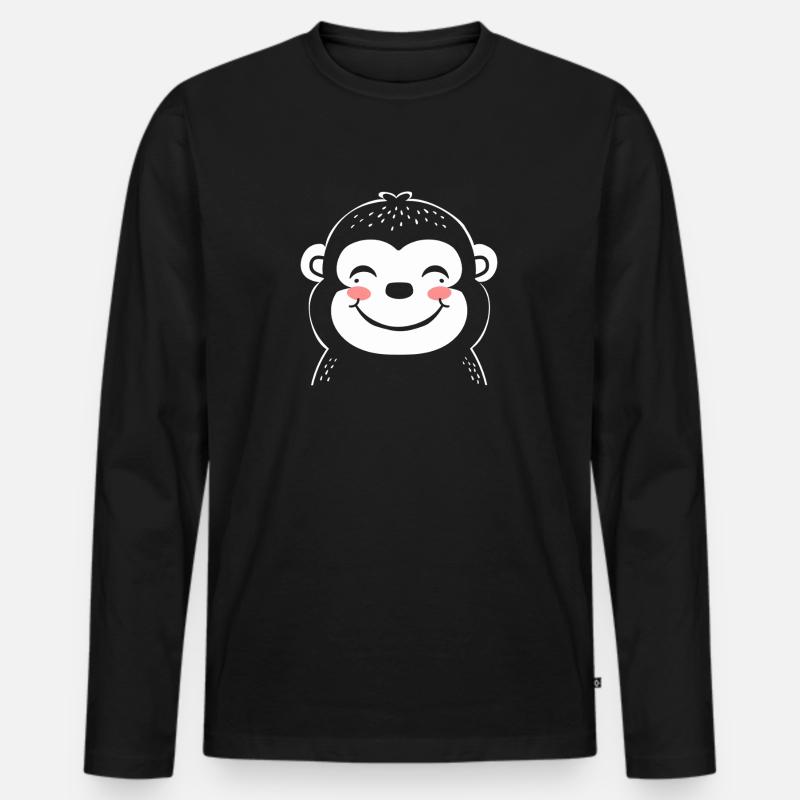 Gorilla - Männer Premium Bio Langarmshirt - Schwarz