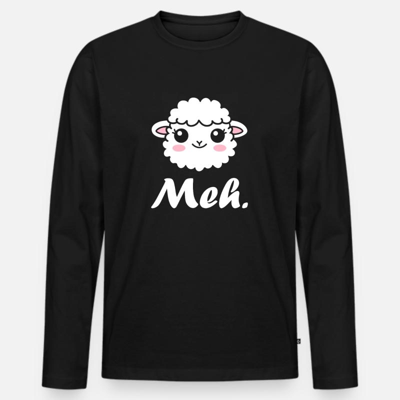 Schaf - Männer Premium Bio Langarmshirt - Schwarz