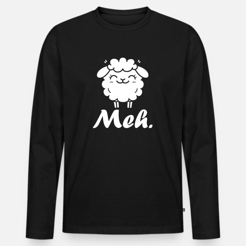 Schaf - Männer Premium Bio Langarmshirt - Schwarz