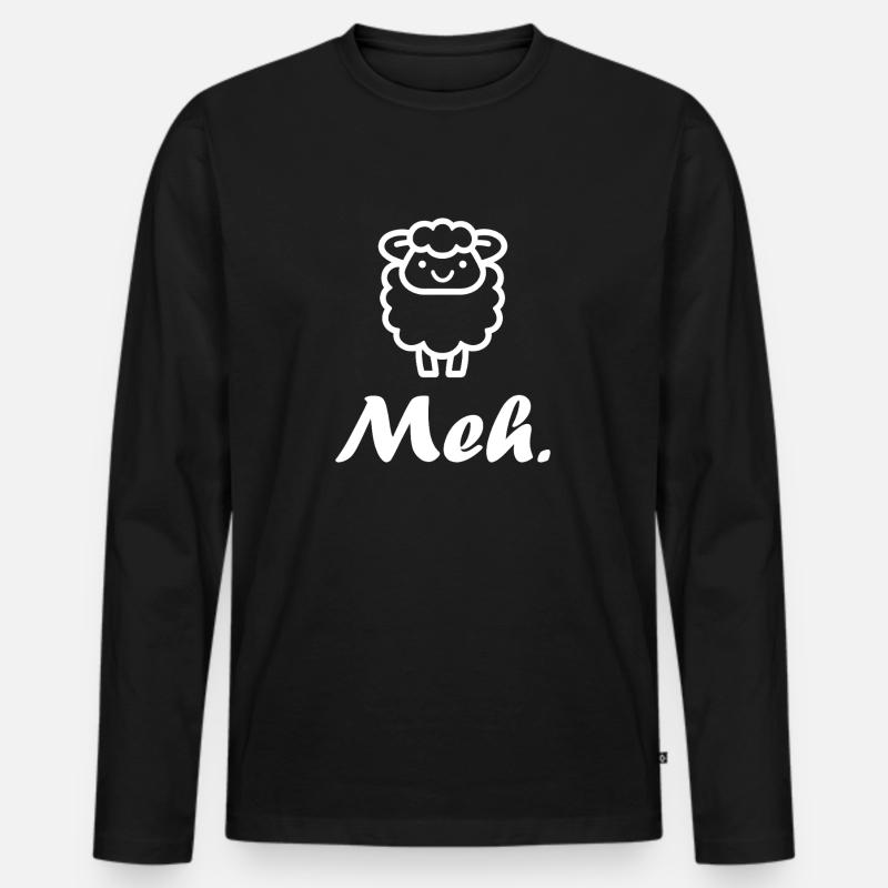 Schaf - Männer Premium Bio Langarmshirt - Schwarz