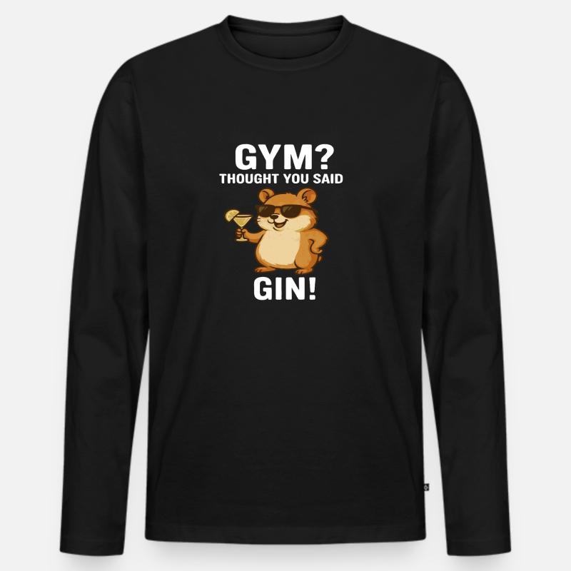 GIN Hamster - Männer Premium Bio Langarmshirt - Schwarz