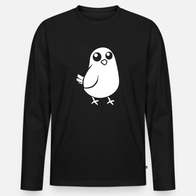Taube - Männer Premium Bio Langarmshirt - Schwarz
