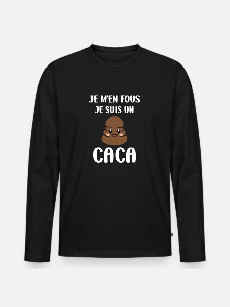 caca - T-shirt manches longues Premium bio Homme - noir