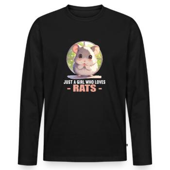 Rat Rat - T-shirt manches longues Premium bio Homme - noir - Devant - Nico (187cm)