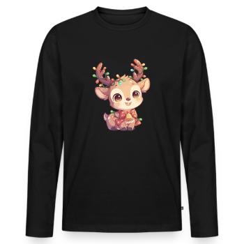 Reindeer Reindeer - Men's Premium Organic Long Sleeve Shirt - black - Front - Nico (187cm)