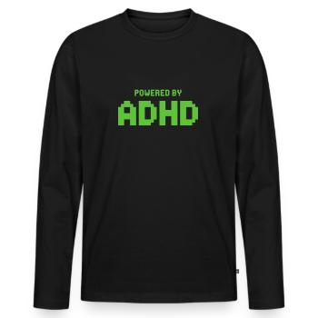 ADHD - Men's Premium Organic Long Sleeve Shirt - black - Front - Nico (187cm)