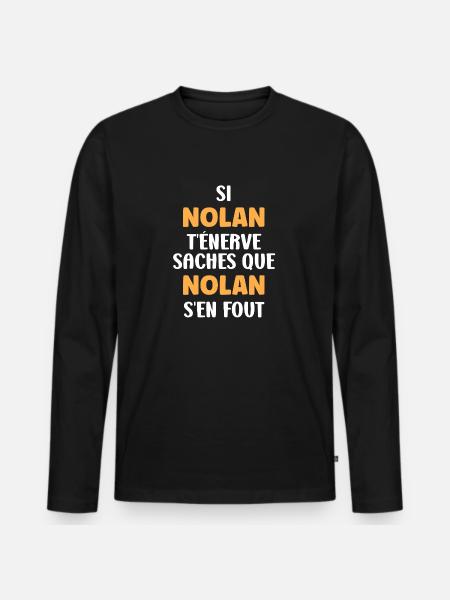 nolan - T-shirt manches longues Premium bio Homme - noir