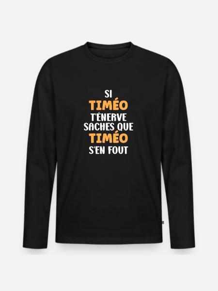 Timo - T-shirt manches longues Premium bio Homme - noir