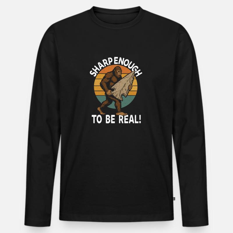 Feuerstein Pfeilspitzen Arrowhead Hunter Bigfoot - Männer Premium Bio Langarmshirt - Schwarz
