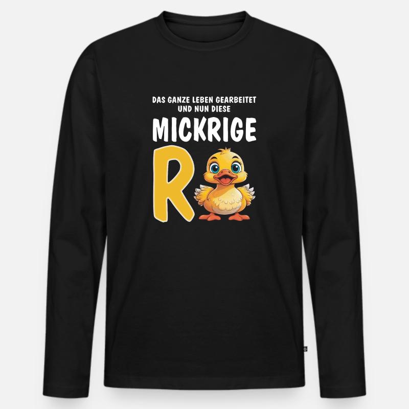 DIESE MICKRIGE RENTE - Männer Premium Bio Langarmshirt - Schwarz