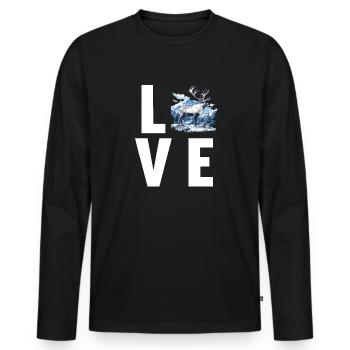 Reindeer Reindeer - Men's Premium Organic Long Sleeve Shirt - black - Front - Nico (187cm)