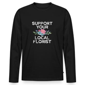 Support your local florist with - Men's Premium Organic Long Sleeve Shirt - black - Front - Nico (187cm)