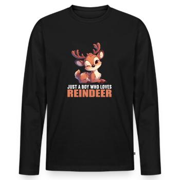 Reindeer Reindeer - Men's Premium Organic Long Sleeve Shirt - black - Front - Nico (187cm)