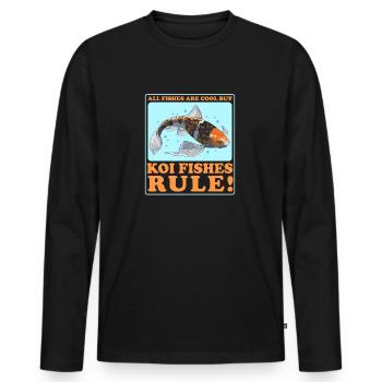 Poisson Koi Koi Nishikigoi Cadeau - T-shirt manches longues Premium bio Homme - noir - Devant - Nico (187cm)