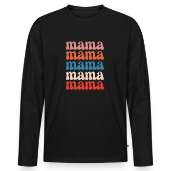 Liebe Mama zum Muttertag - Männer Premium Bio Langarmshirt - Schwarz - Vorne - Nico (187cm)