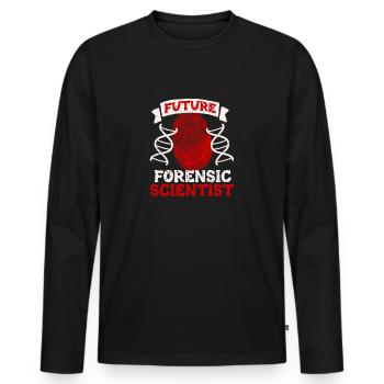 Criminalistique, Criminalistique, Criminologie - T-shirt manches longues Premium bio Homme - noir - Devant - Nico (187cm)