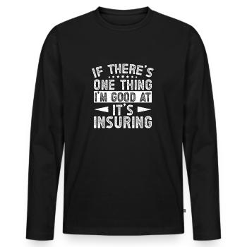 Costume d’agent d’assurance Une chose Je suis bon - T-shirt manches longues Premium bio Homme - noir - Devant - Nico (187cm)
