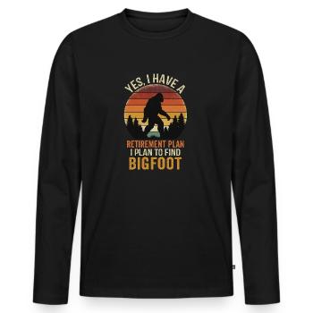 Plan de retraite Trouver Bigfoot - T-shirt manches longues Premium bio Homme - noir - Devant - Nico (187cm)