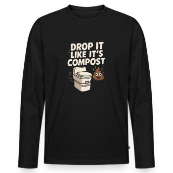 Komposttoilette Life Eco Humor Off Grid Badezimmer - Männer Premium Bio Langarmshirt - Schwarz - Vorne - Nico (187cm)