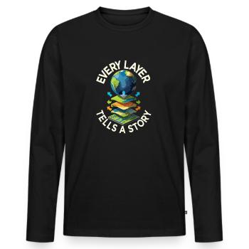 Geographic Information Systems Every Layer - Men's Premium Organic Long Sleeve Shirt - black - Front - Nico (187cm)
