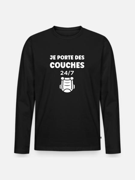 Couches - T-shirt manches longues Premium bio Homme - noir