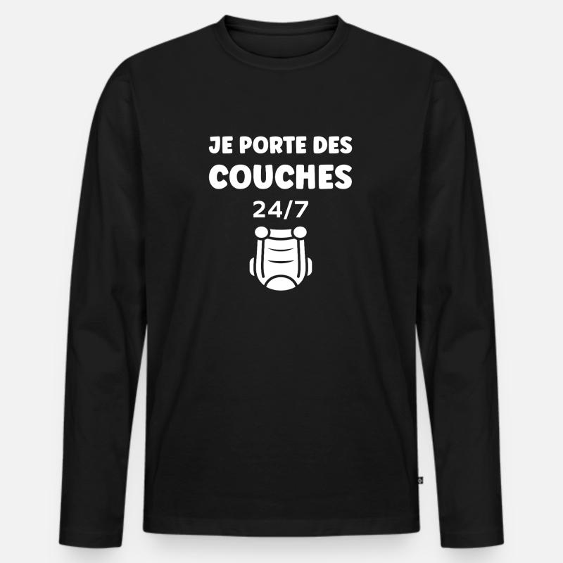 Couches - T-shirt manches longues Premium bio Homme - noir