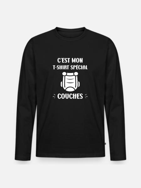 Couches - T-shirt manches longues Premium bio Homme - noir