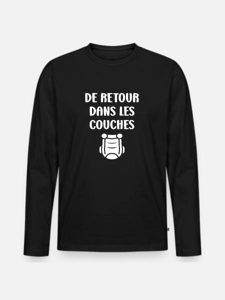 Couches - T-shirt manches longues Premium bio Homme - noir