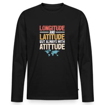 Geographic Information Systems - Men's Premium Organic Long Sleeve Shirt - black - Front - Nico (187cm)