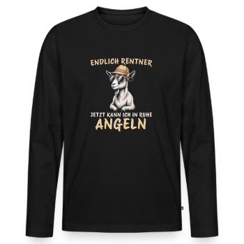 Ruhestand In Ruhe Angeln Ziege Rentner - Männer Premium Bio Langarmshirt - Schwarz - Vorne - Nico (187cm)