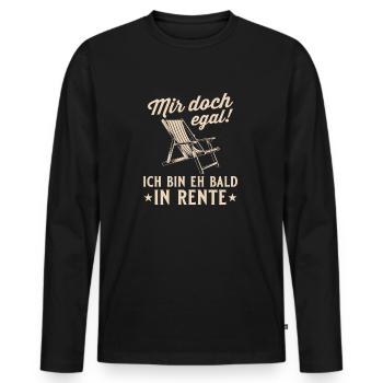 Ruhestand Liegestuhl - Eh bald in Rente - Männer Premium Bio Langarmshirt - Schwarz - Vorne - Nico (187cm)