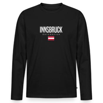 Innsbruck Austria - Men's Premium Organic Long Sleeve Shirt - black - Front - Nico (187cm)