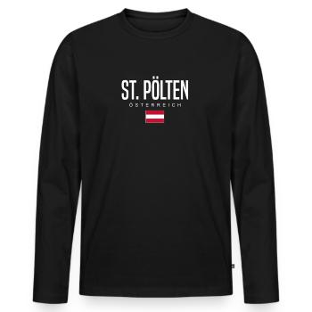 Sankt Pölten Österreich - Männer Premium Bio Langarmshirt - Schwarz - Vorne - Nico (187cm)