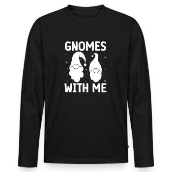 Gnome Costume Hommes Gnomes Avec Moi Gnome - T-shirt manches longues Premium bio Homme - noir - Devant - Nico (187cm)