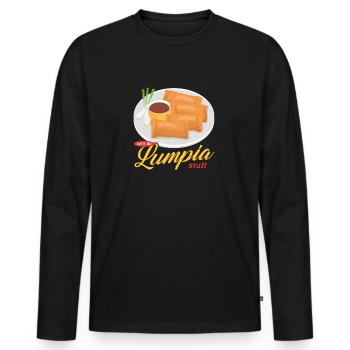 Lumpia Loempia Spring Roll Gifts - Men's Premium Organic Long Sleeve Shirt - black - Front - Nico (187cm)