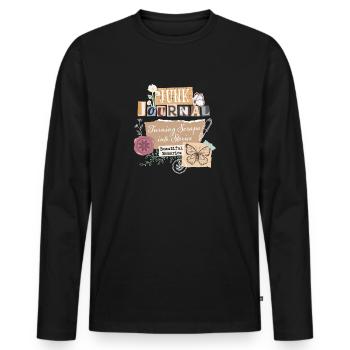 Junk Journal Vintage Scrapbooking - Männer Premium Bio Langarmshirt - Schwarz - Vorne - Nico (187cm)