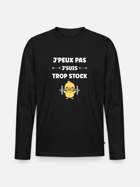 Animaux Humour musculation - T-shirt manches longues Premium bio Homme - noir