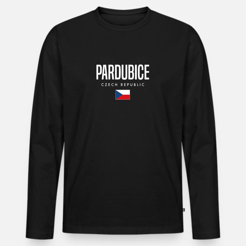 Pardubice Tschechien - Männer Premium Bio Langarmshirt - Schwarz