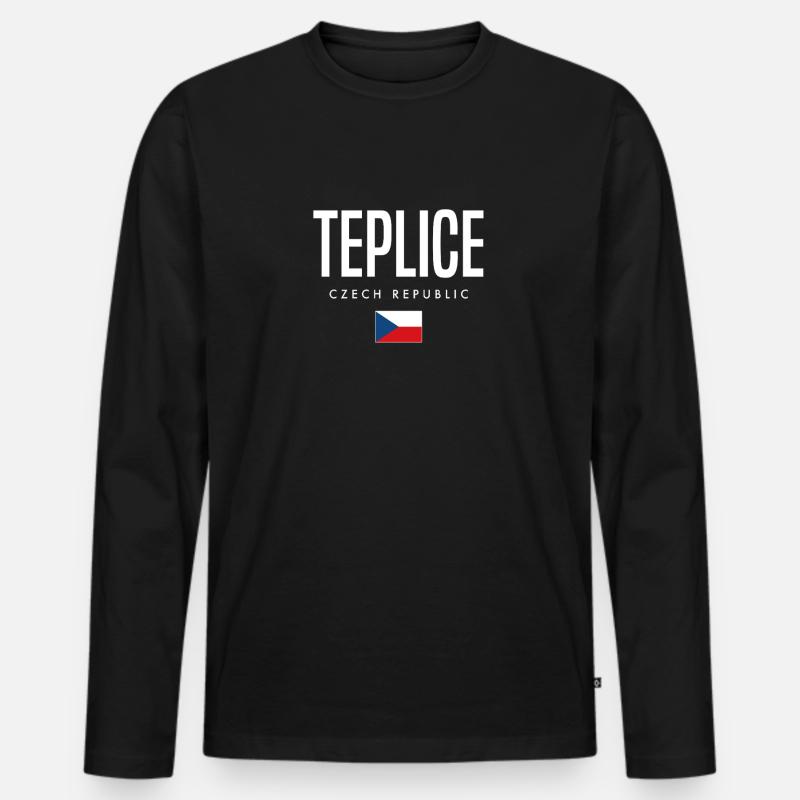 Teplice Tschechien - Männer Premium Bio Langarmshirt - Schwarz