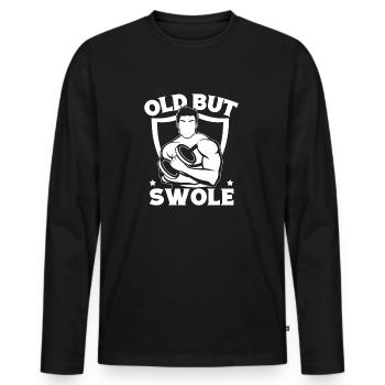 Powerlifting Bodybuilder Old But Swole Gym - Men's Premium Organic Long Sleeve Shirt - black - Front - Nico (187cm)