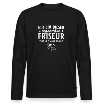 Haarstylist Barber Legendärer Friseur - Männer Premium Bio Langarmshirt - Schwarz - Vorne - Nico (187cm)