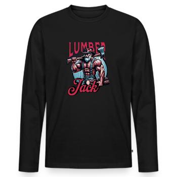 Bûcheron à la hache - Bûcheron - T-shirt manches longues Premium bio Homme - noir - Devant - Nico (187cm)