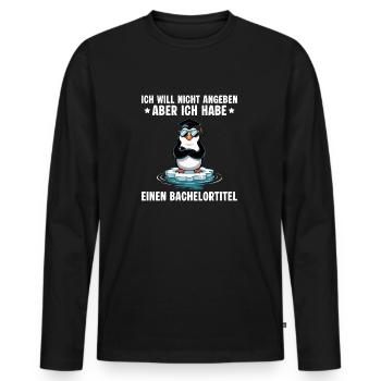 Bachelortitel Pinguin Uni Bachelor Abschluss - Männer Premium Bio Langarmshirt - Schwarz - Vorne - Nico (187cm)