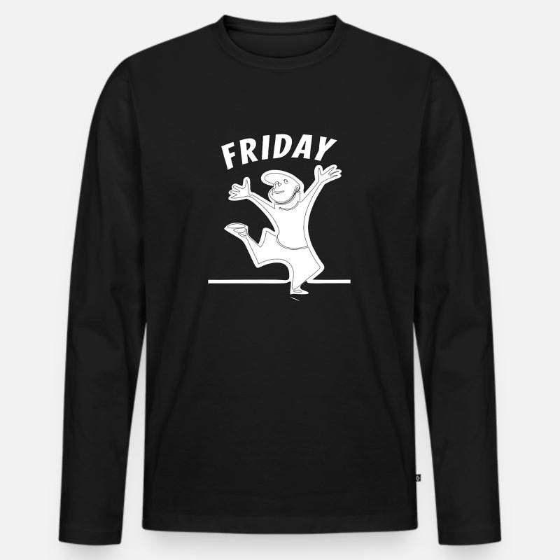 FRIDAY - Männer Premium Bio Langarmshirt - Schwarz